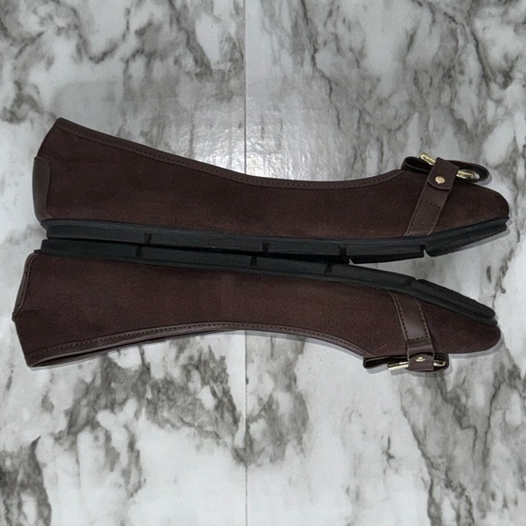 Christian Siriano for Payless Daphne Brown‎ Faux Leather Buckle Flats- Sz 6 - Picture 5 of 10